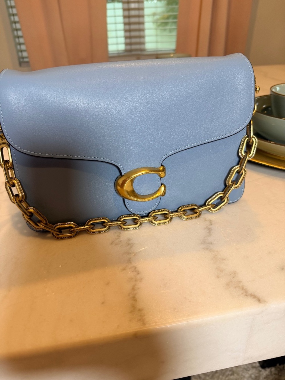 Coach Chain Tabby Shoulder Bag Bluebell Color
